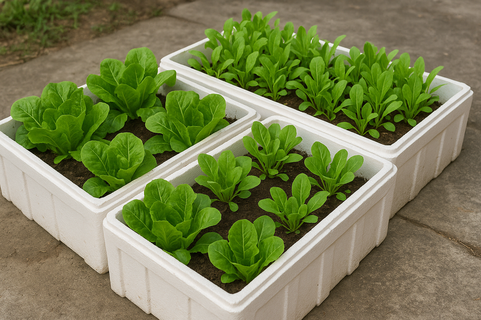 Kinh nghiệm trồng rau sạch trong thùng xốp