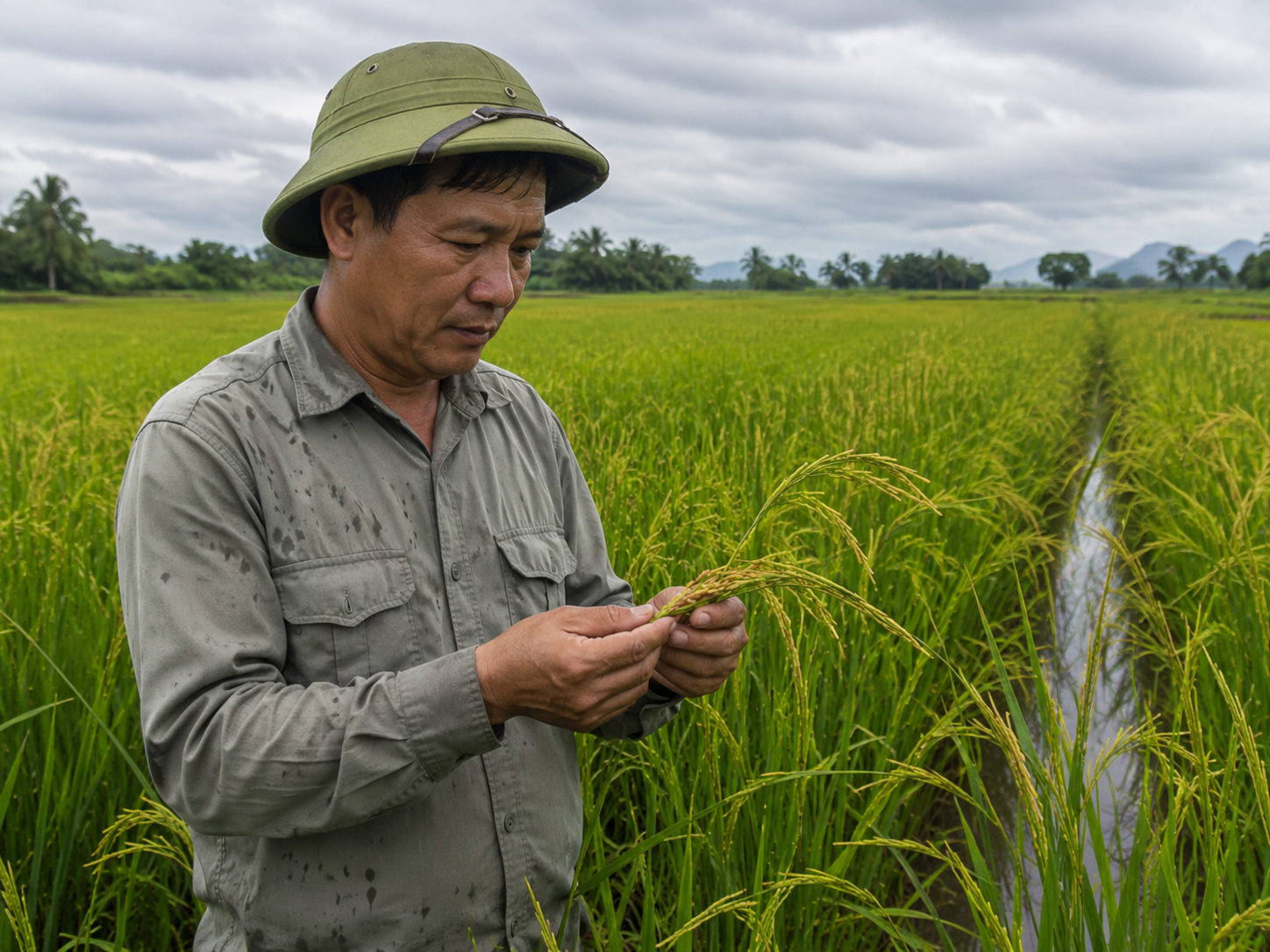 dinh dưỡng lúa giai đoạn trổ chín chống lép vàng